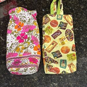 Floral and Vintage Print Wine Bags